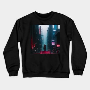 Vintage Cyberpunk Robot Poster Crewneck Sweatshirt